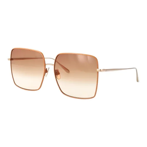 Linda Farrow Титан Квадрат Солнцезащитные очки Женские Золото