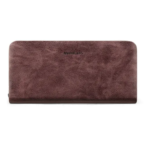 MashaLanti Микрофибра Клатч Кошелек Мужской Винтажный Кофейный