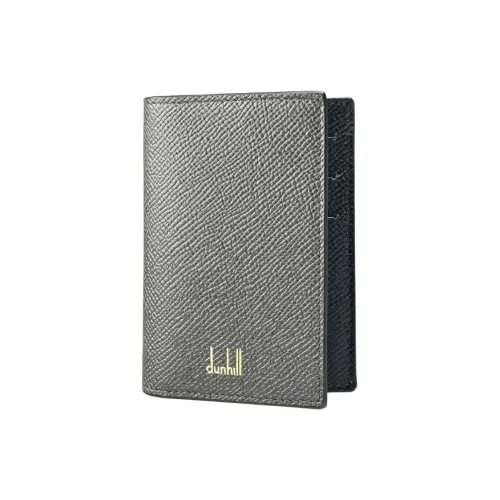 Dunhill Full Зернистая кожа коровы Держатель для карт Мужской Оливково-серый