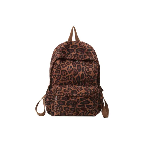 Single Warehouse Нейлон Рюкзак Женские Леопардовый принт Черный