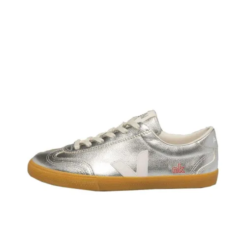 NK x VEJA ChromeFree Volley Low Топ Скейтборд Кроссовки Женские Серебристые