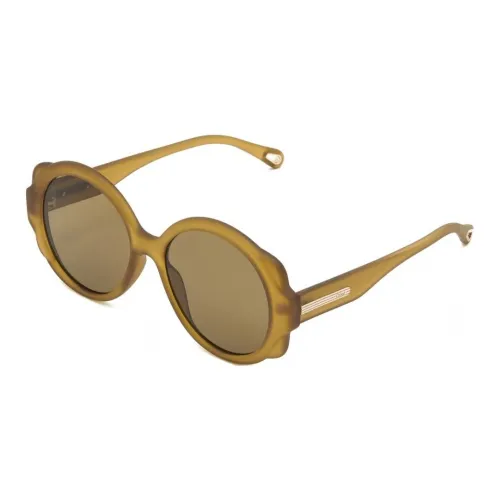 Chloe Металл Ацетат Переработанный пластик Круглые Солнцезащитные очки Женские Желтые