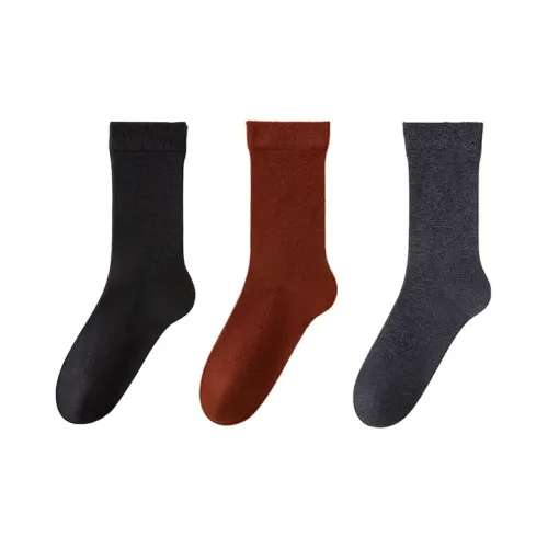 Cheemy Free Бургундский + Темно-серый + Черный Женские Носки MID до икры