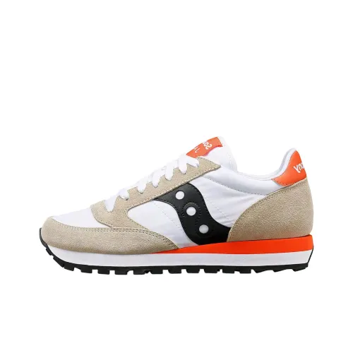 Saucony Jazz Original Slip-Resistant Abrasion-Resistant Low-Top Беговые кроссовки Женские Белый Оранжевый Черный