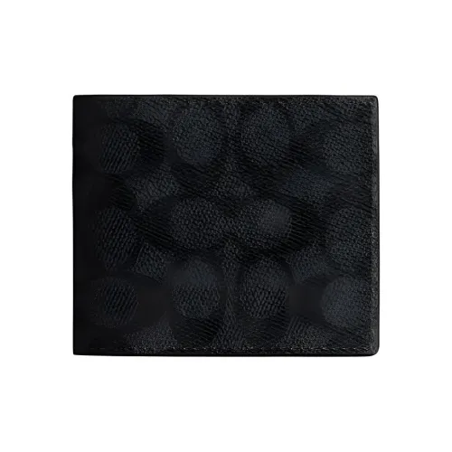 COACH Кошелек Billfold с покрытием из холста маленький мужской черный