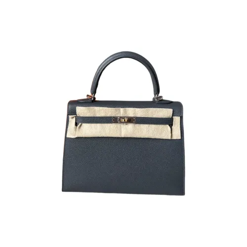 HERMES Kelly Epsom Телячья кожа Сумка Kelly Сумка Женская 85 Ardoise Темно-сланцевый серый