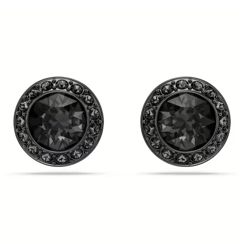 Swarovski Рутений Кристальные серьги-гвоздики женские черные