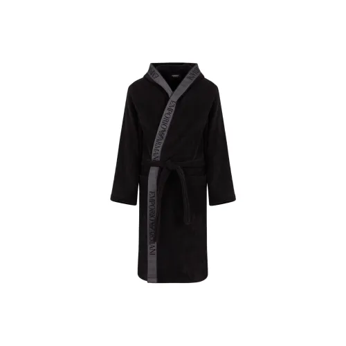EMPORIO ARMANI Хлопальные халаты Мужской Черный