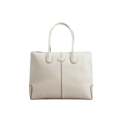 TOD'S DI Телячья кожа Тоут Сумка Сумка для покупок Сумка Большая Женская Серый Белый