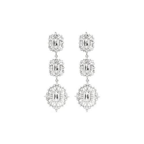 Self Портрет Кристальный Серьги Женские Серебряные