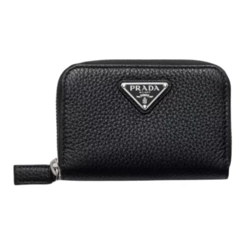 PRADA Мужской кожаный кошелек Coin черный