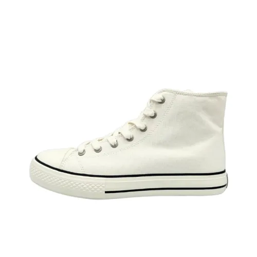 QIANJIN Canvas Shoes High Top Ecru Men's