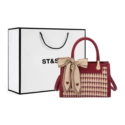 ST SAT Синтетическая кожа текстиль Mosaic Сумка Стандартная Женская Красная