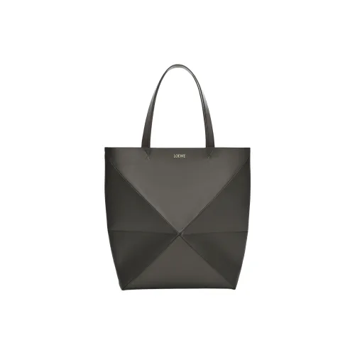 LOEWE Puzzle Fold Коровья кожа Тоут Сумка Сумка для покупок Сумка Сумка через плечо Экстра-большая Женская Темно-серая