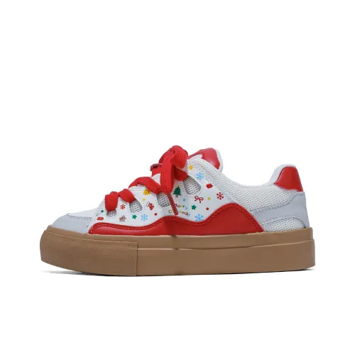 B10CROWN Slip-resistant Abrasion-resistant Lightweight Breathable Low-top Skateboarding Shoes Women's Christmas Red B10CROWN Противоскользящий Устойчивый к истиранию Легкий Дышащий Низкий верх Скейтбординг Кроссовки Женские Рождественский Красный