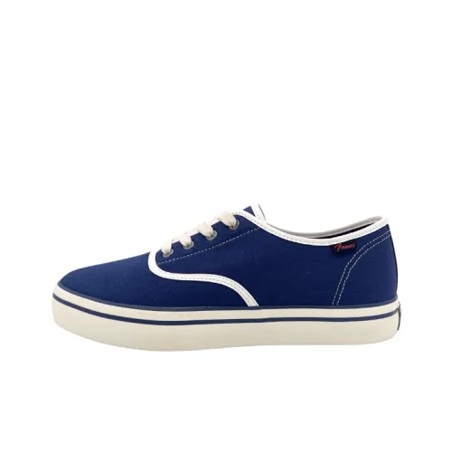 QIANJIN Canvas Shoes Low Top Blue Men's