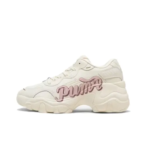 PUMA Pulsar Wedge Устойчивые к истиранию Низкие Кроссовки с Толстой Подошвой Женские Бежево-Розовые