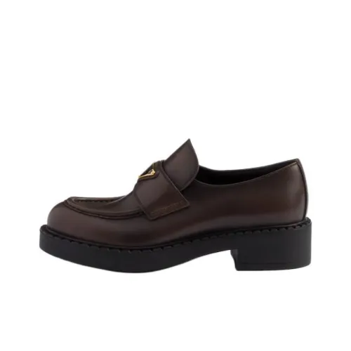 PRADA Шоколад Лоферы Женские Коричневый