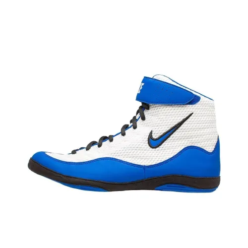 Nike Inflict Slip-Resistant Abrasion-Resistant High Top Training Shoes Men's White Blue