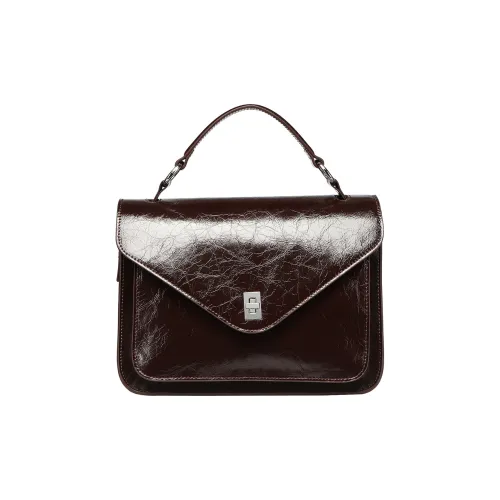 SEPTWOLVES Корова Кожа Конверт Сумка Сумка через плечо Сумка на одно плечо Средняя Женская Бургунди