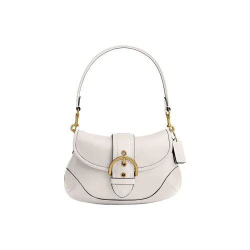 COACH SOHO совместная брендированная переработанная сумка из дубленой кожи сумка через плечо среднего размера женская мел