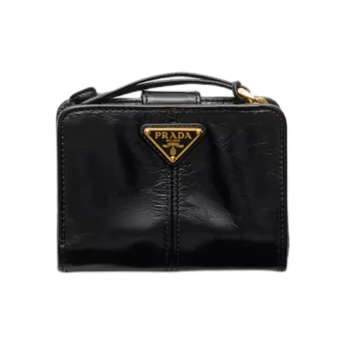 PRADA Кожа Кошелек Маленький Женский Черный