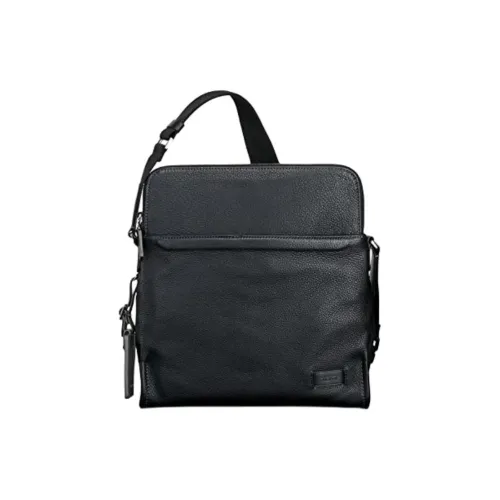 TUMI Сумка через плечо из кожи мужская черная