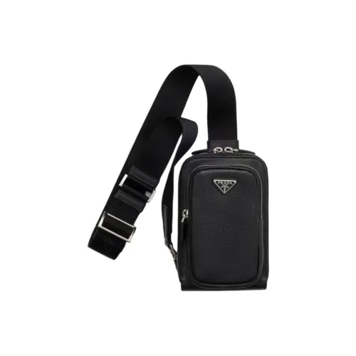 PRADA Чехол для телефона из кожи мужской черный