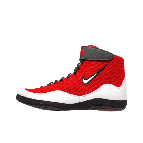 Nike Inflict Slip-Resistant Abrasion-Resistant High Top Training Shoes Men's Red White Найк Инфликт Антизлипный Устойчивый к Износу Высокий Топ Тренировочные Кроссовки Мужские Красный Белый