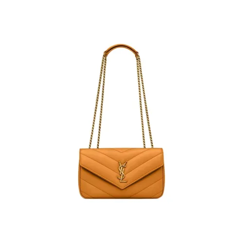 SAINT LAURENT LOULOU Овечья кожа Конверт Сумка Сумка через плечо Маленькая Женская Апельсиновая