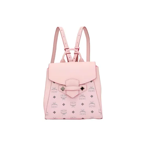 MCM Essential Visetos Origina Коровья кожа текстиль искусственная кожа рюкзак маленький женский розовый