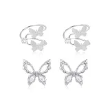 Серьги-клипсы "Танцующая бабочка" + серьги-вырезки "Бабочка" (набор из 2 пар)