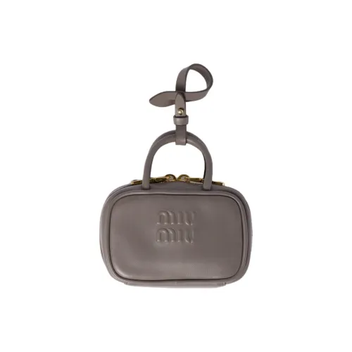 MIU MIU Телячья кожа Bag Charm Сумка Аксессуар Женские Глиняно-серый