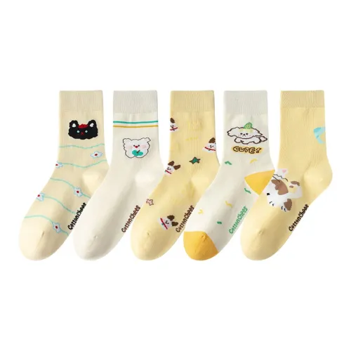 COTTON CHEESE Помело[7A Антибактериальный][Безшовный крой Seamed][Ⅳ Уровень Anti Pilling] Унисекс MID Носки до икры
