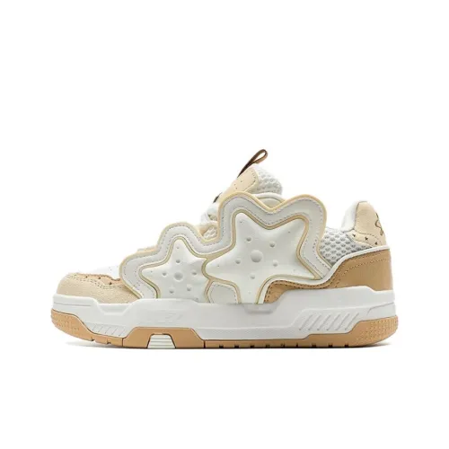 XTEP Противоскользящие Устойчивые к истиранию Низкие Кроссовки для скейтбординга Женские Белые Бежевые Коричневые