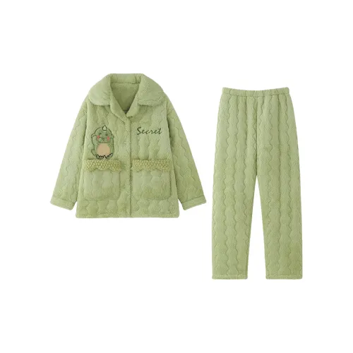 LEZIYUN Пижамный комплект женский зеленый