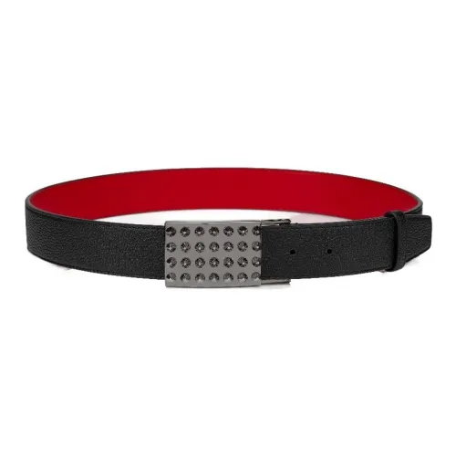 CL Телячья кожа Металл Кожаные ремни Мужской Черный Ширина 3,3 см