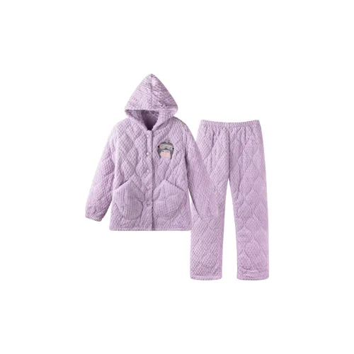 XIAFENYAN Пижамный комплект женский цветная глазурь фиолетовый