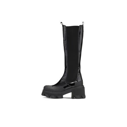 GANNI Колено Высокие Челси 8 см Женские Черные