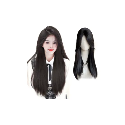 MUYAN Юность Радиант Черный Длинные Прямые Волосы Парик