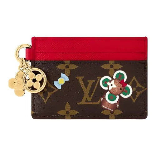 LOUIS VUITTON Кожа Держатель для карт Маленький Женский Черный Коричневый