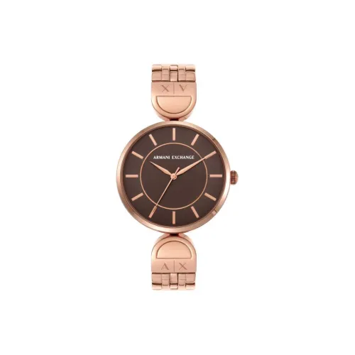 ARMANI EXCHANGEAE Women's Watch Кварцевый механизм ремешок из нержавеющей стали 38 мм коричневый циферблат