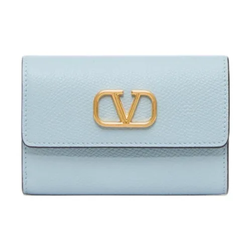 Valentino Garavani Рельефная Телячья Кожа Кошелек Маленький Женский Синий