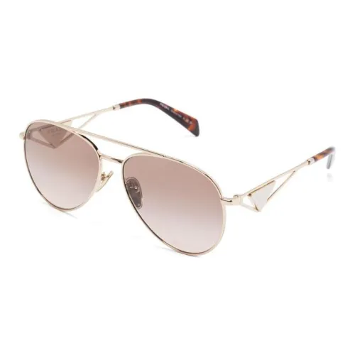 PRADA Металлический Ацетат Aviator Солнцезащитные очки Женские Золотые