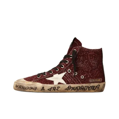 Golden Goose Francy Penstar Высокие Кроссовки для скейтбординга Женские Бордовый