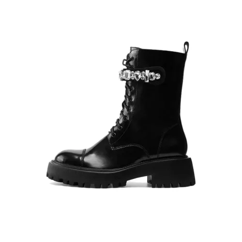 73Hours Exclusive Code Short Martin Boot Women's Black