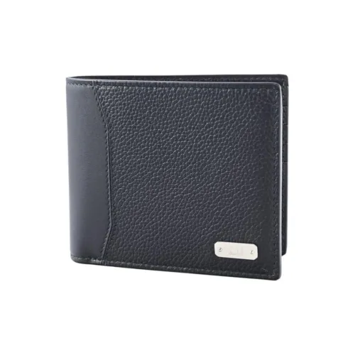 Dunhill Рельефная Телячья Кожа Кошелек Мужской Черный