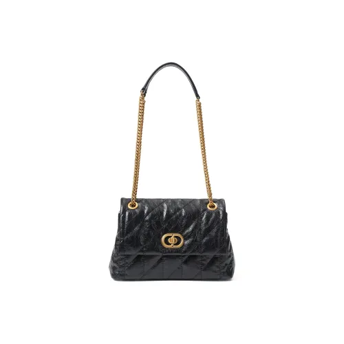 Montagut Вощеная кожа Сумка через плечо Сумка на плечо Сумка через плечо Стандартная Женская Черная