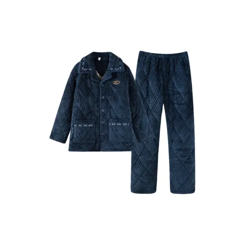 XIAFENYAN Пижамный комплект Мужской Темно-синий