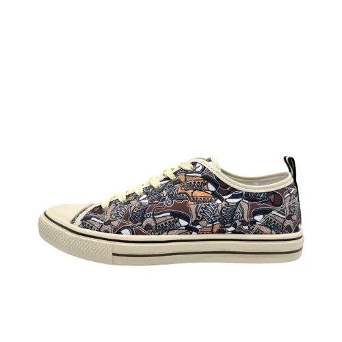 QIANJIN Canvas Shoes Low Top Brown Men's
